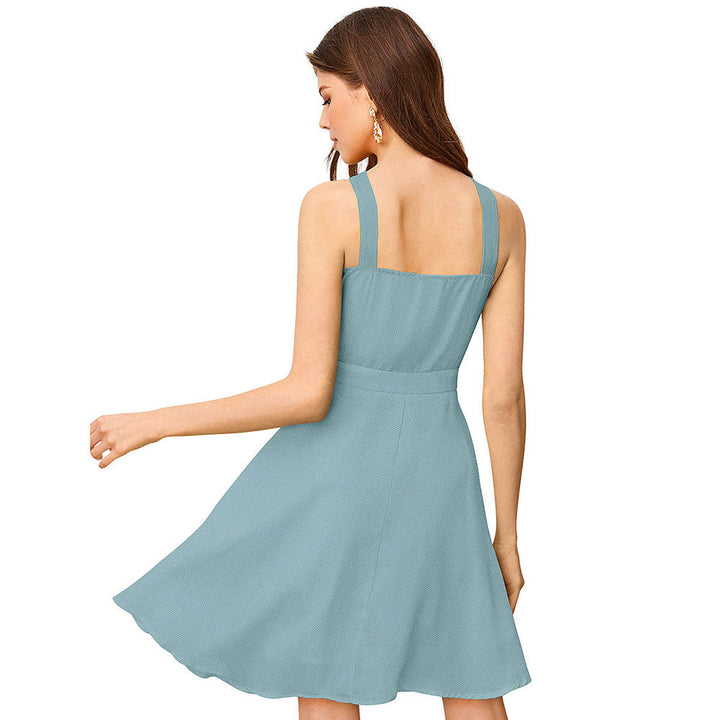 Odette Light Green Skater Dress for Women