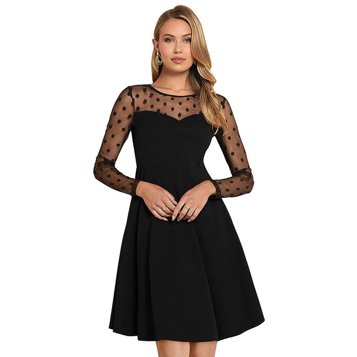 Odette Black Skater Dress for Women