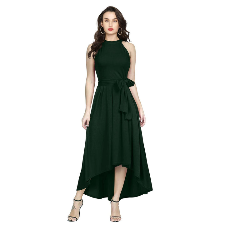 Odette Green Polyester High Low Dress For Women (Set of 2)