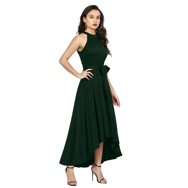 Odette Green Polyester High Low Dress For Women (Set of 2)