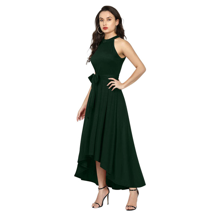 Odette Green Polyester High Low Dress For Women (Set of 2)