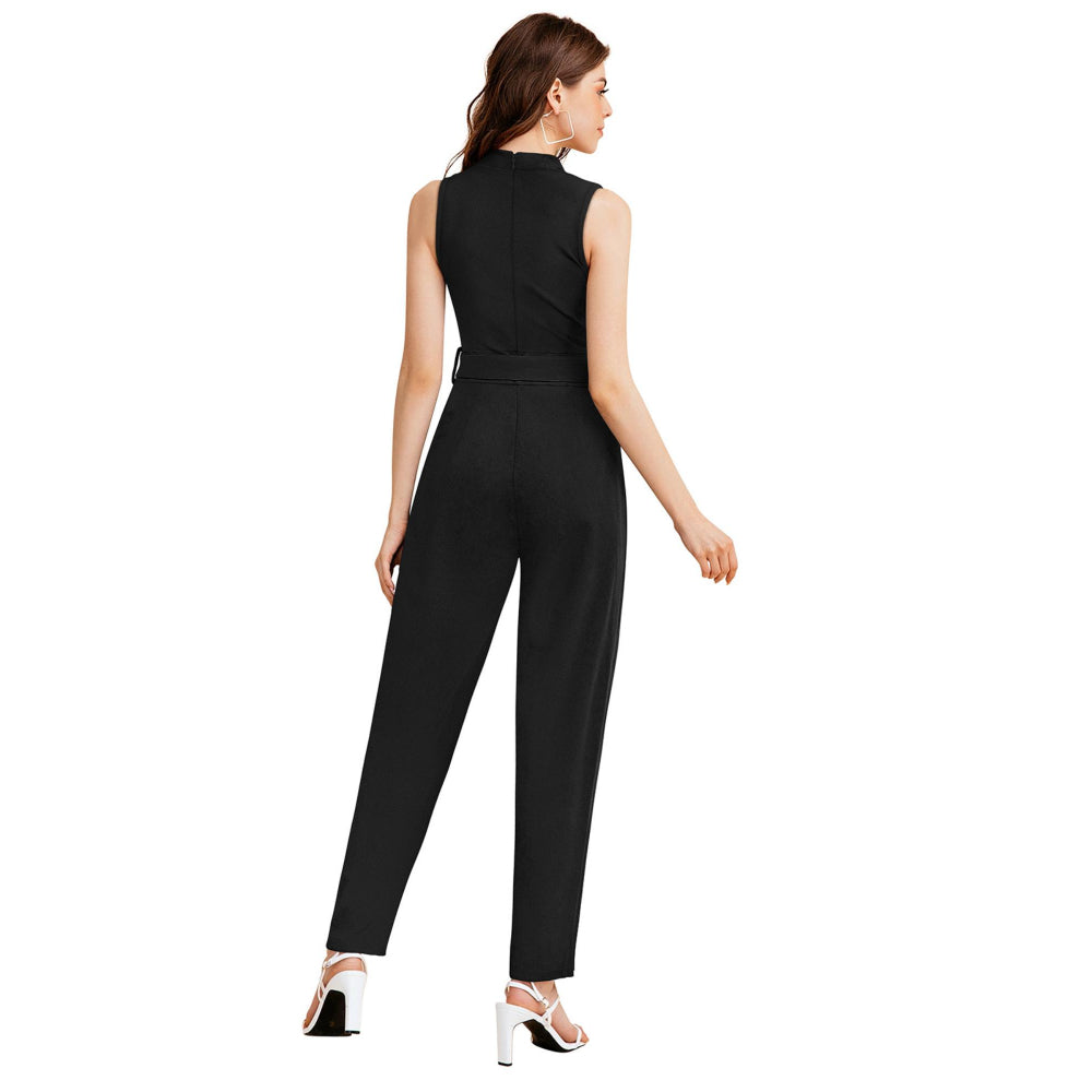 Odette Black Knit Fabric Jumpsuit For Women (Set of 2)