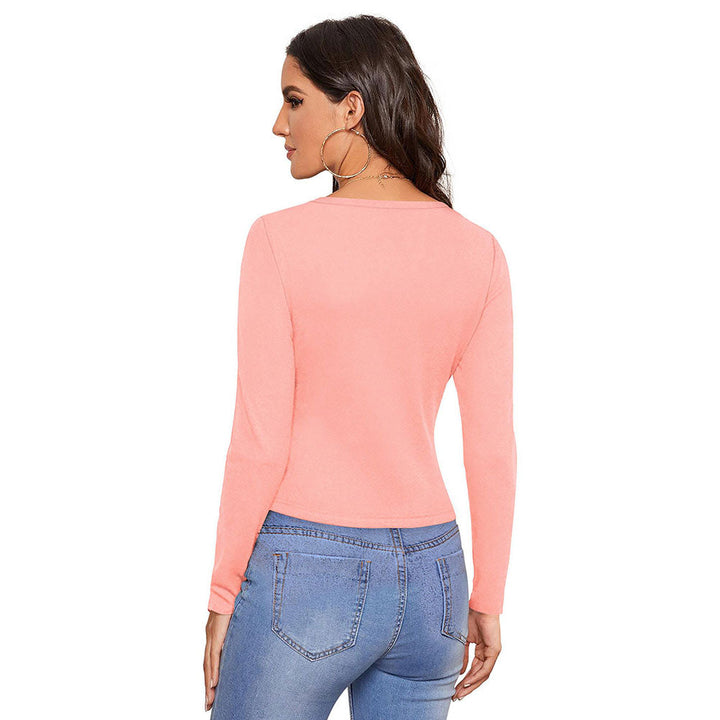 Odette Peach Polyester Solid Top For Women