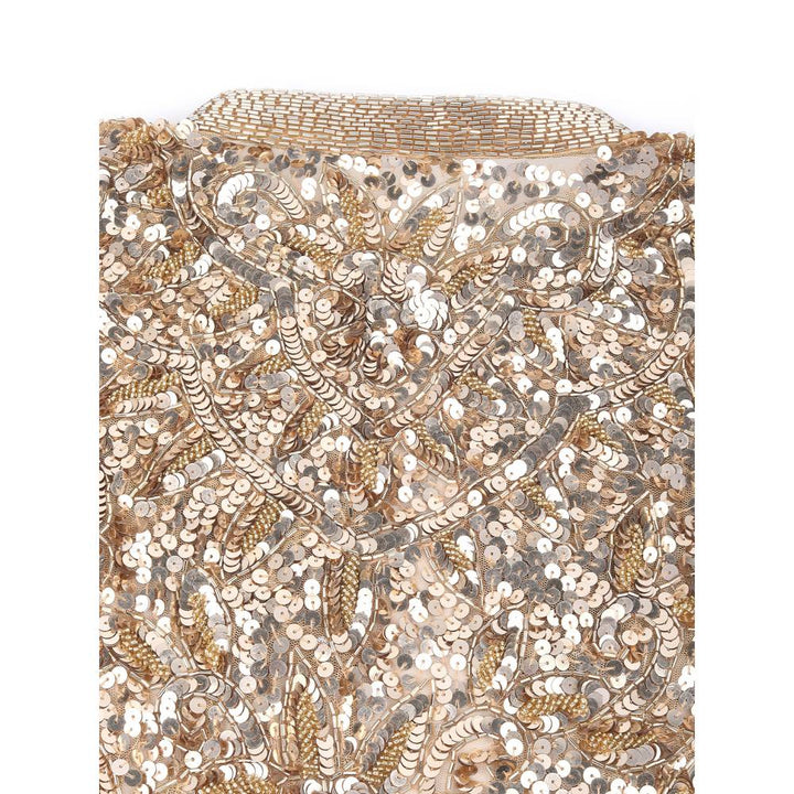 Odette Women Gold Sequins and Beads Embellished Cape