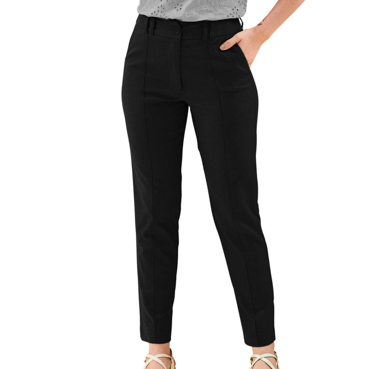 Odette Black Polyester Trouser for Women