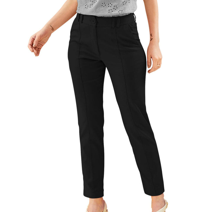 Odette Black Polyester Trouser for Women