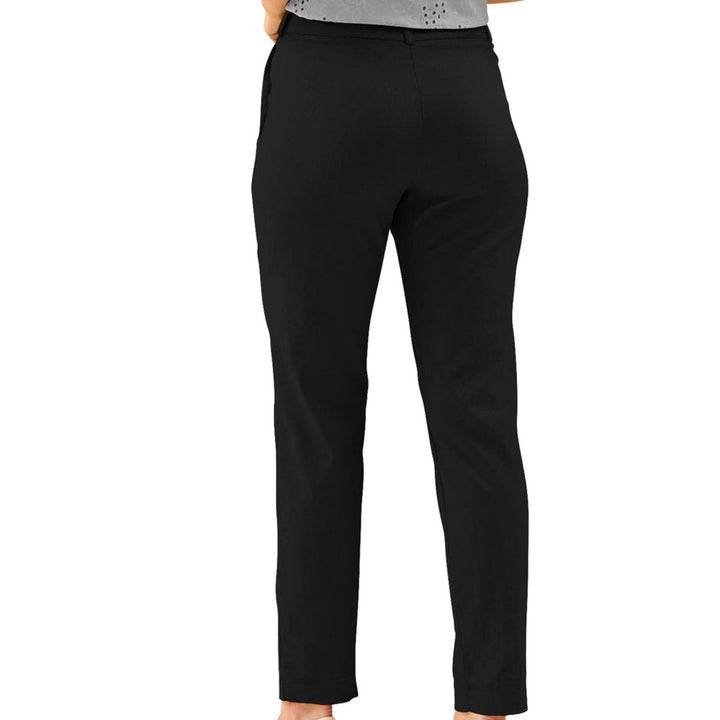 Odette Black Polyester Trouser for Women