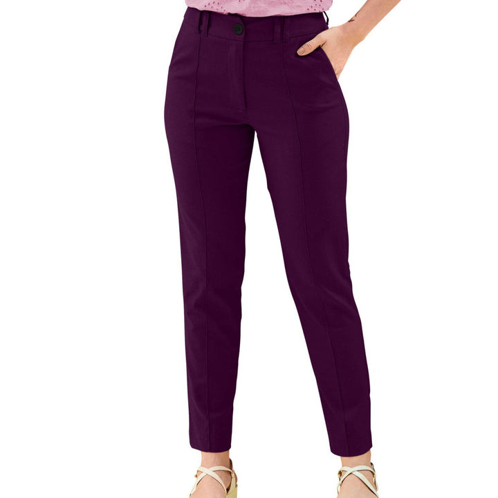 Odette Purple Polyester Trouser for Women