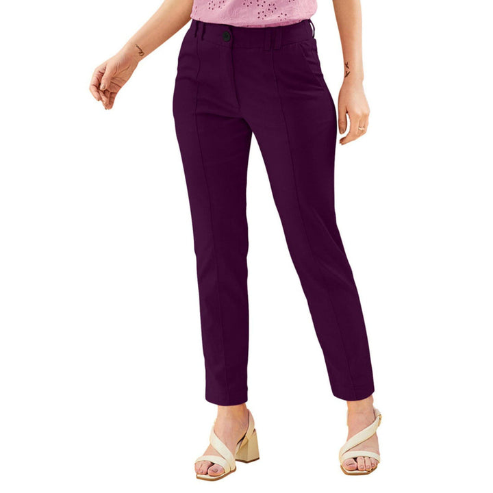 Odette Purple Polyester Trouser for Women