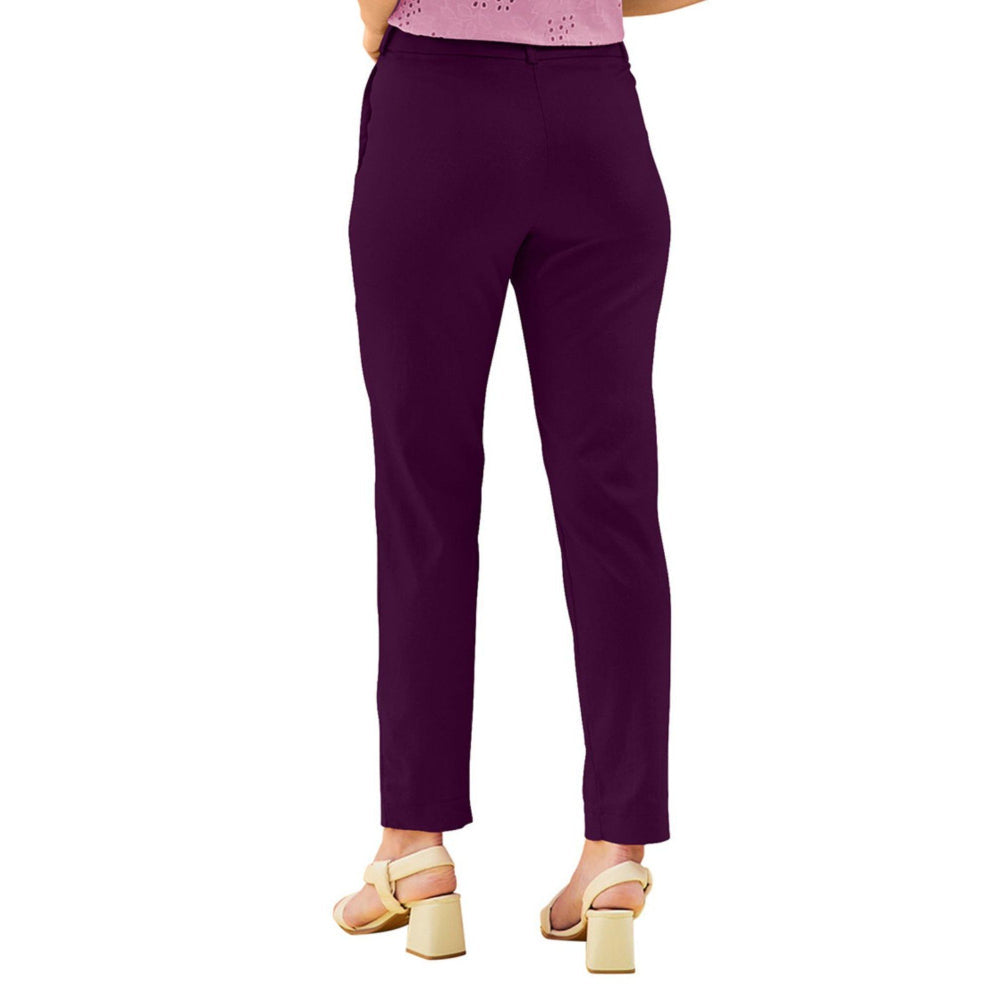 Odette Purple Polyester Trouser for Women