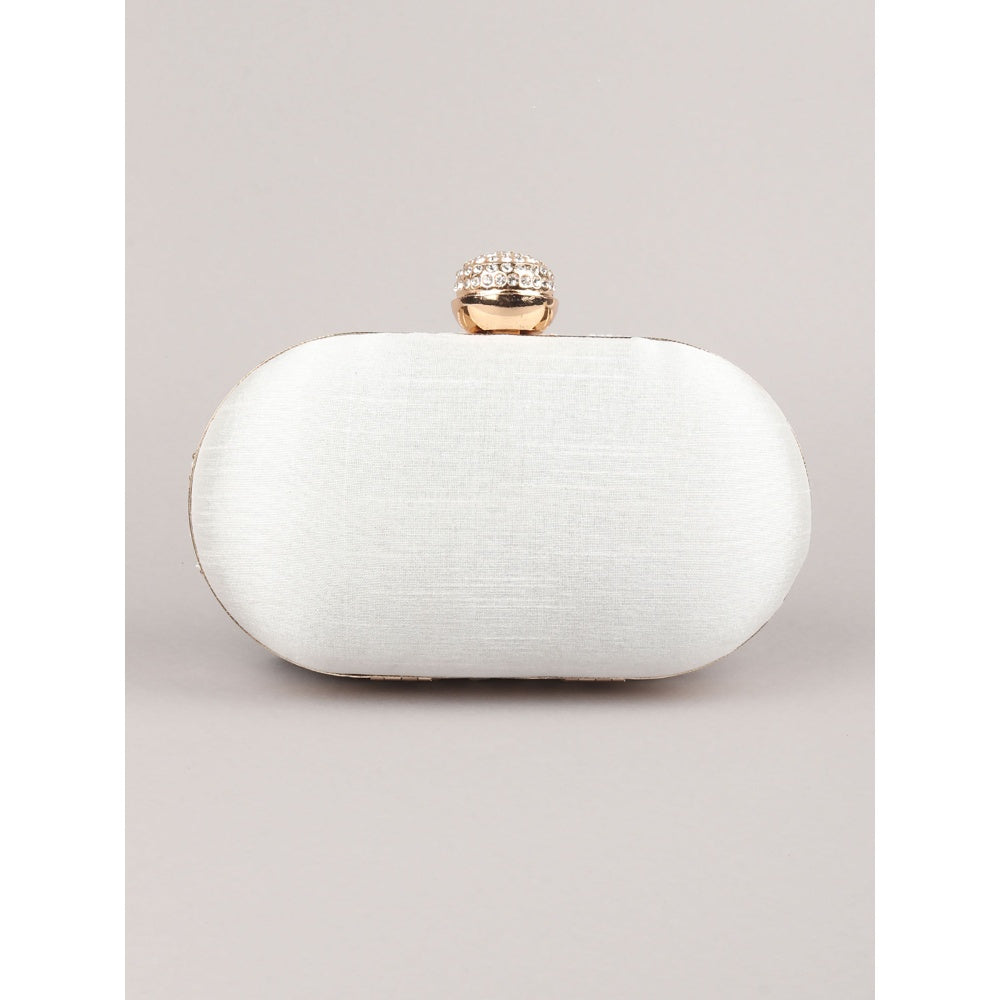 Odette White Embellished Clutch Bag For Women