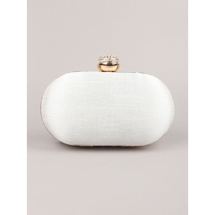 Odette White Embellished Clutch Bag For Women