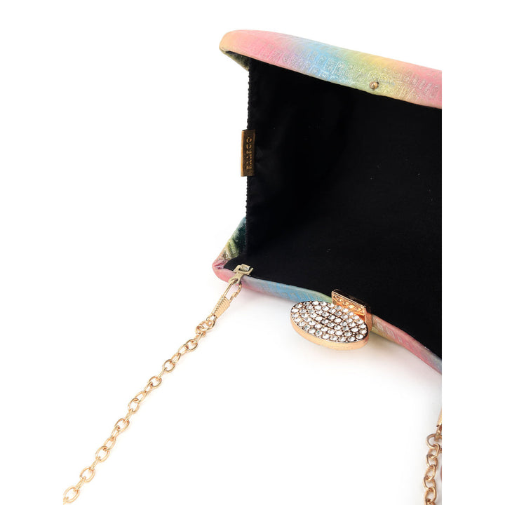 Odette Women Multicolor Moon Textured Clutch