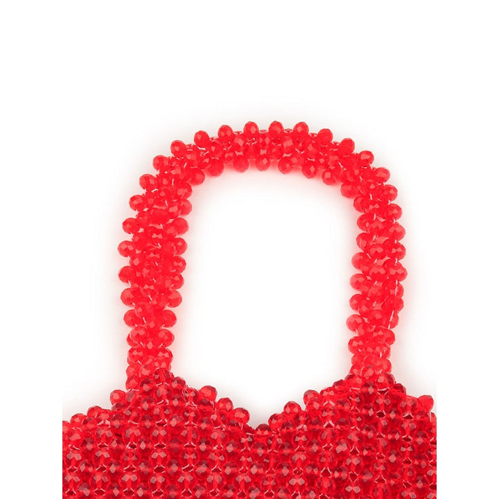 Odette Women Red Beads Embellished Clutch