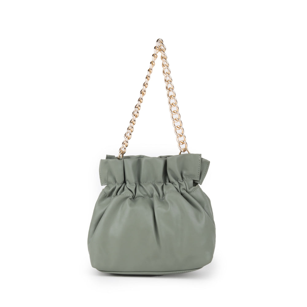 Odette Green Pu Solid Hand Bag For Women