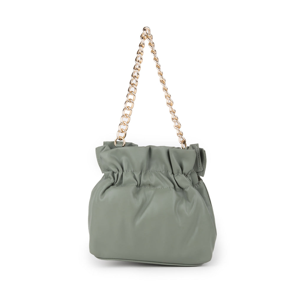 Odette Green Pu Solid Hand Bag For Women