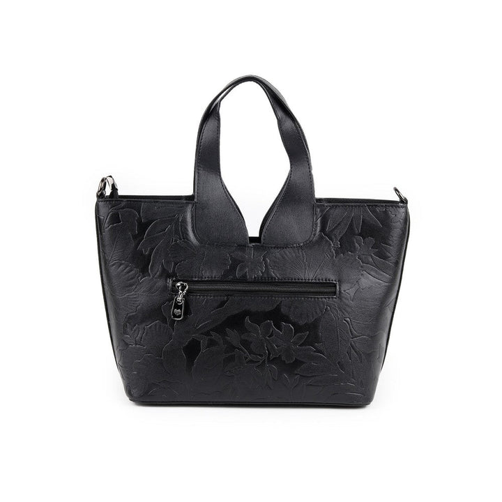 Odette Women Black Embossed Formal Handbag