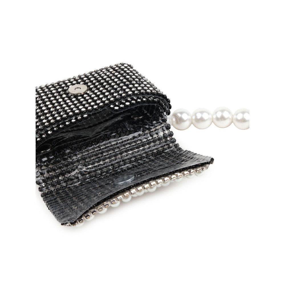 Odette Women Sequins Embellished Pouch With Pearl Belt