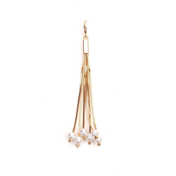 Odette Women White Golden Metal Earrings