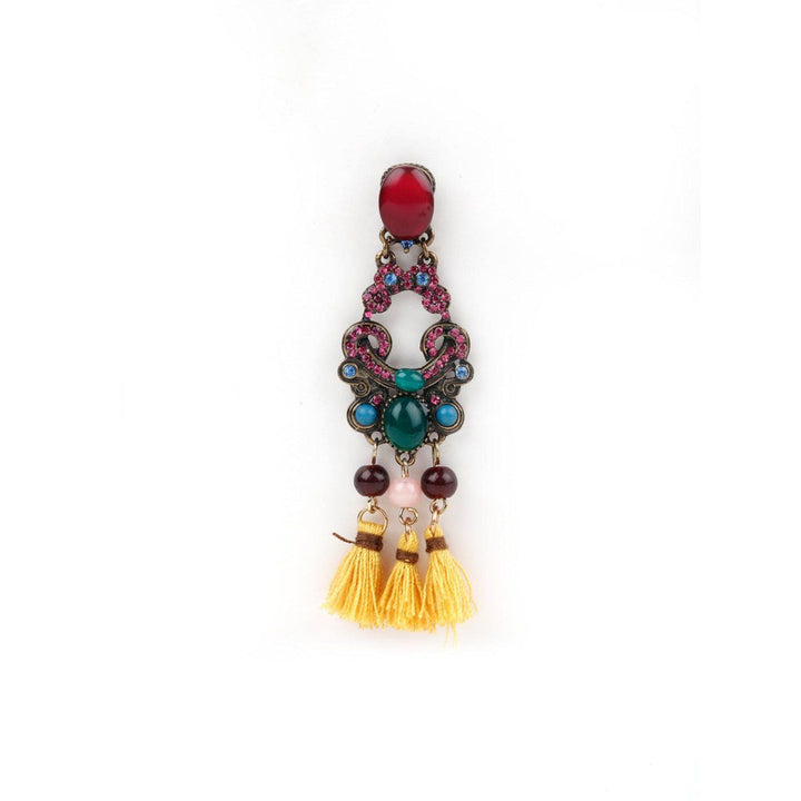 Odette Women Multicolor Drop Earring With Yellow Tassel Hangings