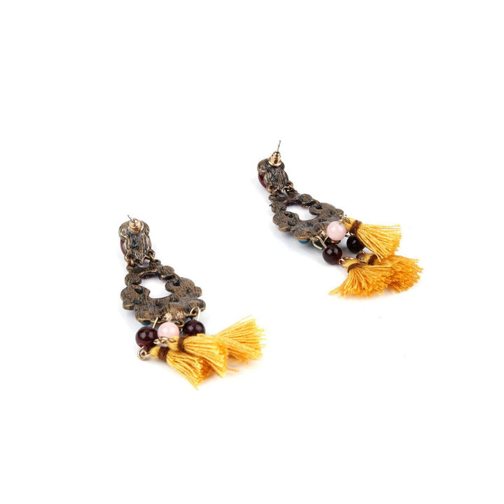 Odette Women Multicolor Drop Earring With Yellow Tassel Hangings