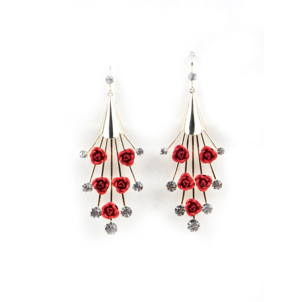 Odette Women Divine Red Dangle Earrings