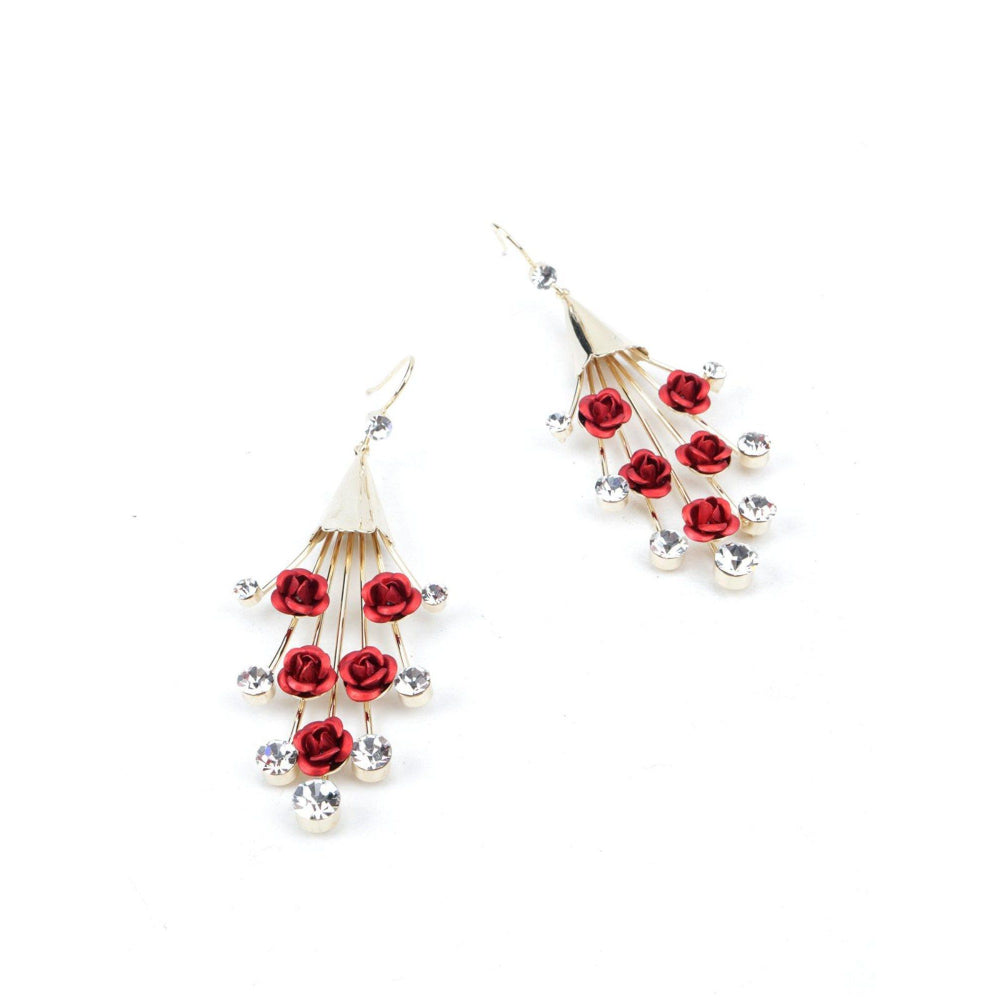 Odette Women Divine Red Dangle Earrings