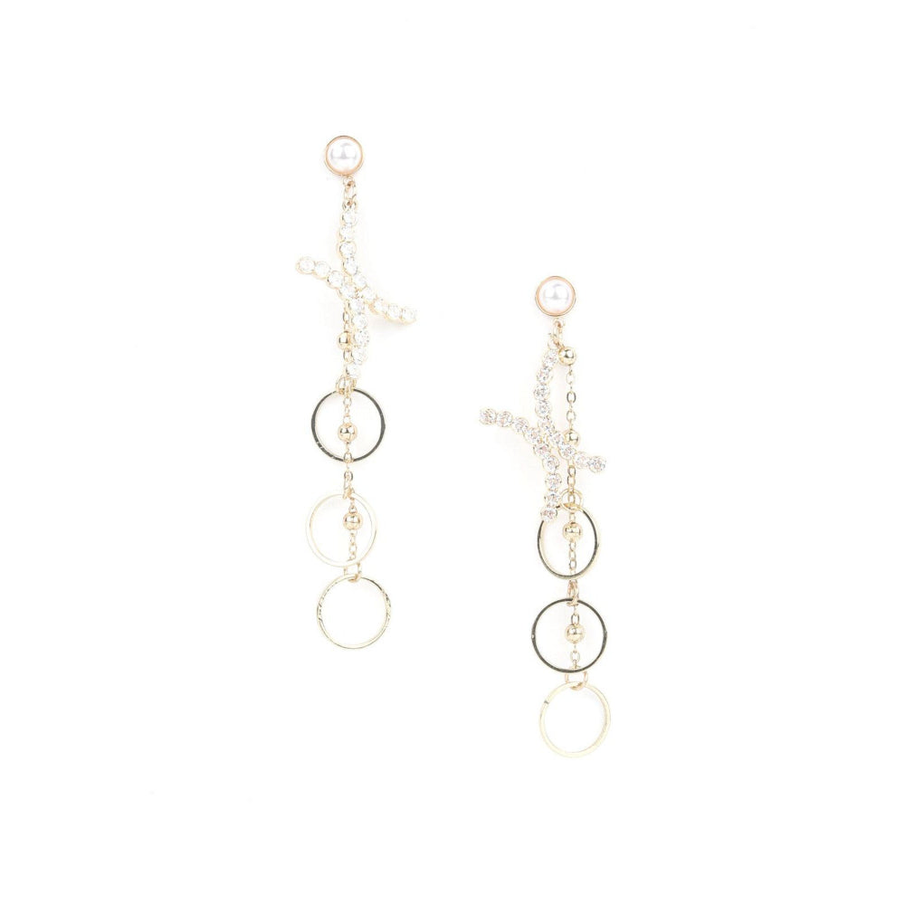 Odette Women Gold Tone Ring Dangle Earrings!