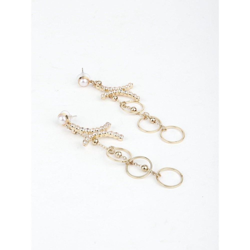 Odette Women Gold Tone Ring Dangle Earrings!