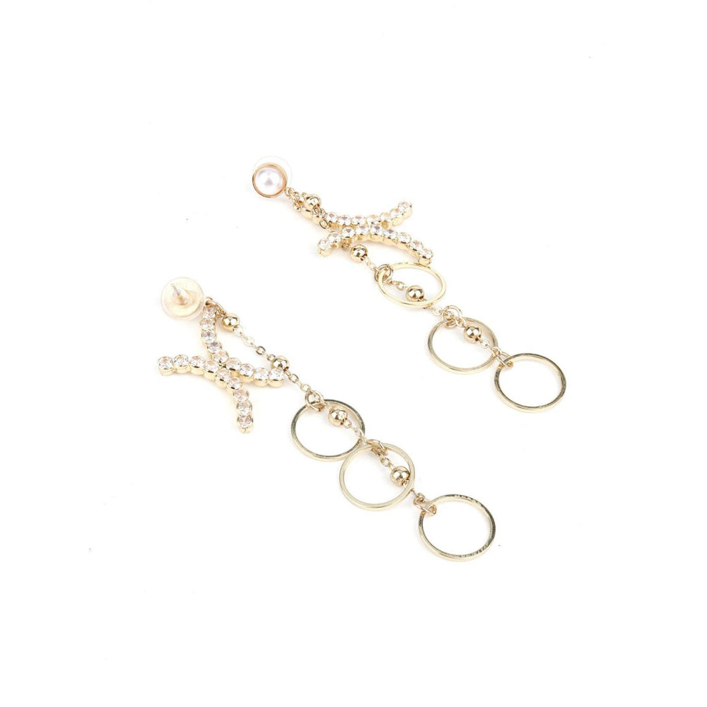 Odette Women Gold Tone Ring Dangle Earrings!