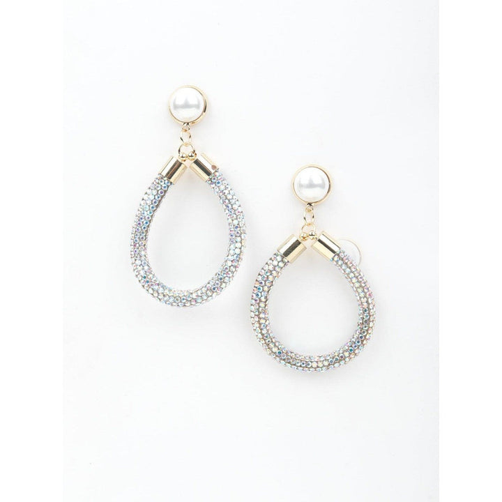 Odette Women Droplet Shape Silver Dangle Earrings