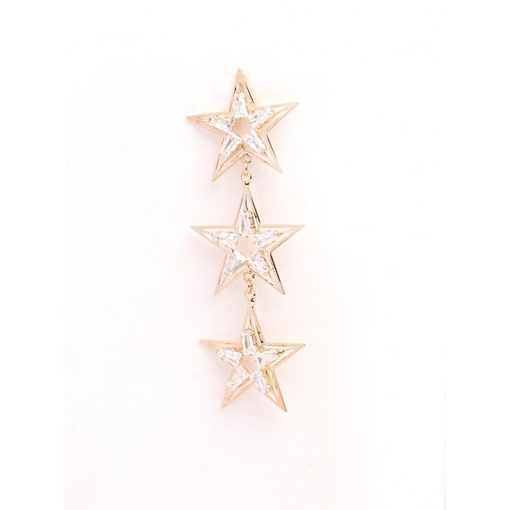 Odette Women Star Shape Gold Tone Dangle Earrings