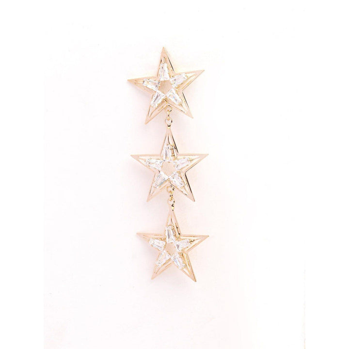 Odette Women Star Shape Gold Tone Dangle Earrings