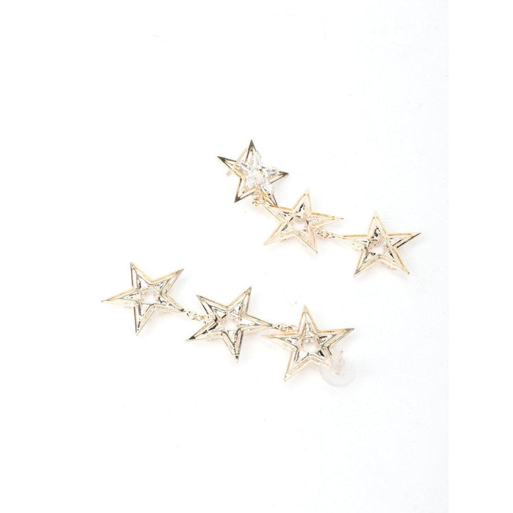 Odette Women Star Shape Gold Tone Dangle Earrings