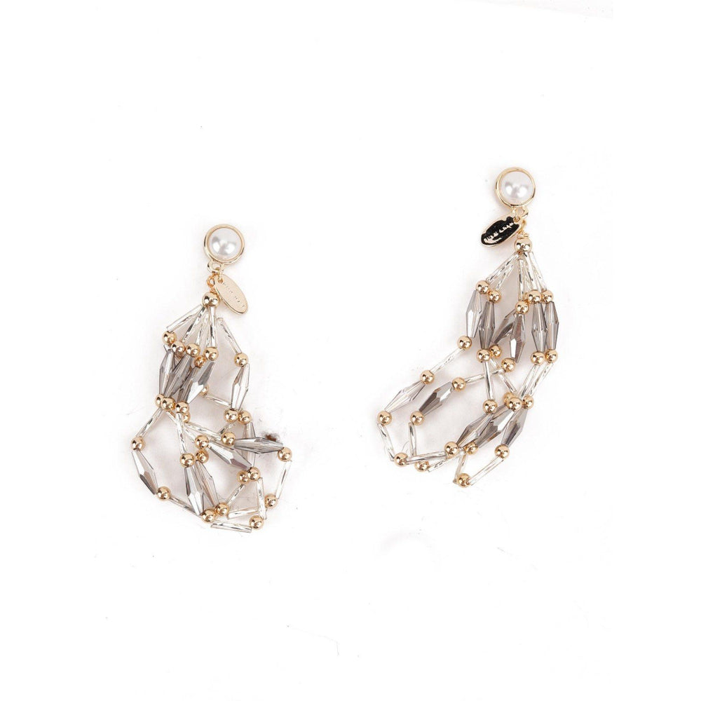 Odette Women Grey Modish Loop-Tassel Earrings