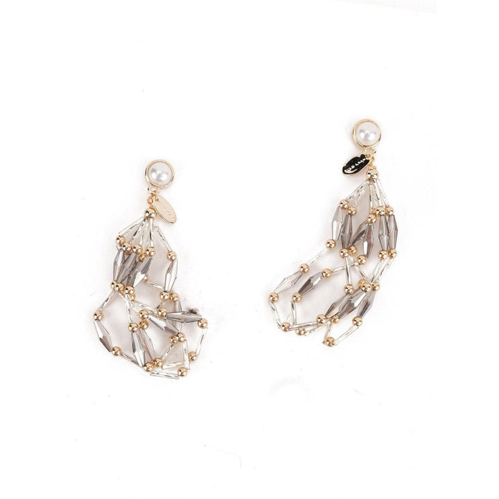 Odette Women Grey Modish Loop-Tassel Earrings