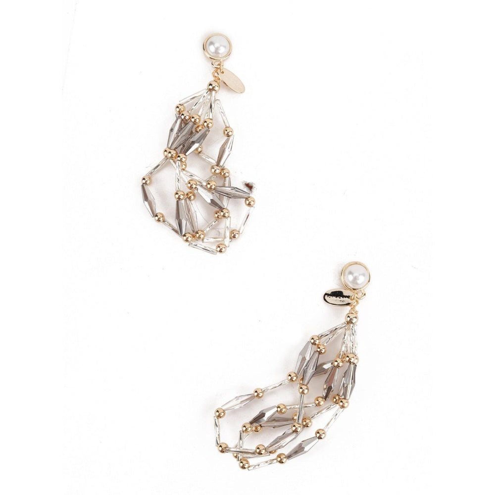 Odette Women Grey Modish Loop-Tassel Earrings