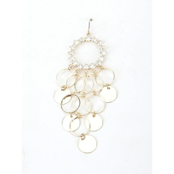 Odette Women Round Ring Gold Tone Tassel Earrings