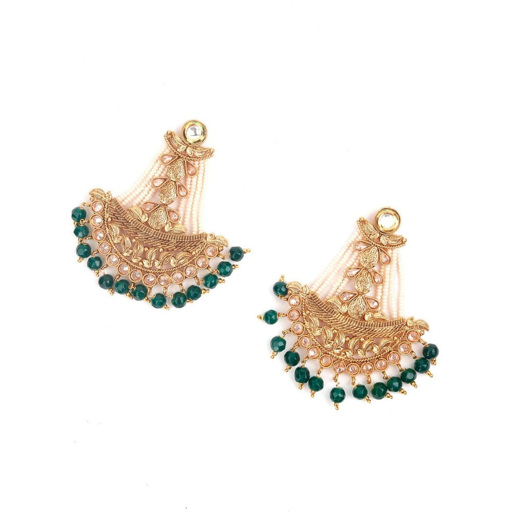 Odette Women Embellished Gold Tone Swing Earrings