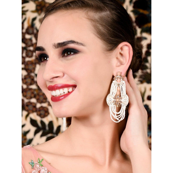 Odette Women Peach Beautiful Unique Dangle Earrings