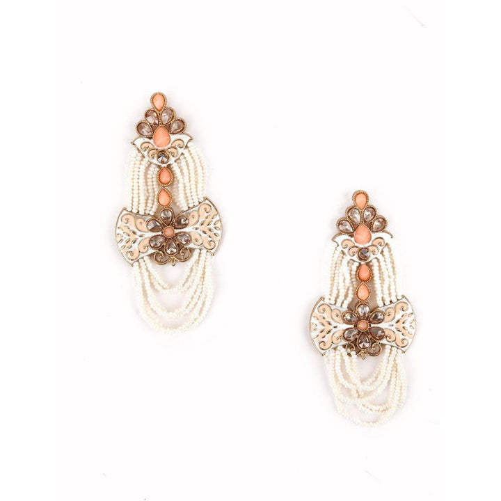 Odette Women Peach Beautiful Unique Dangle Earrings