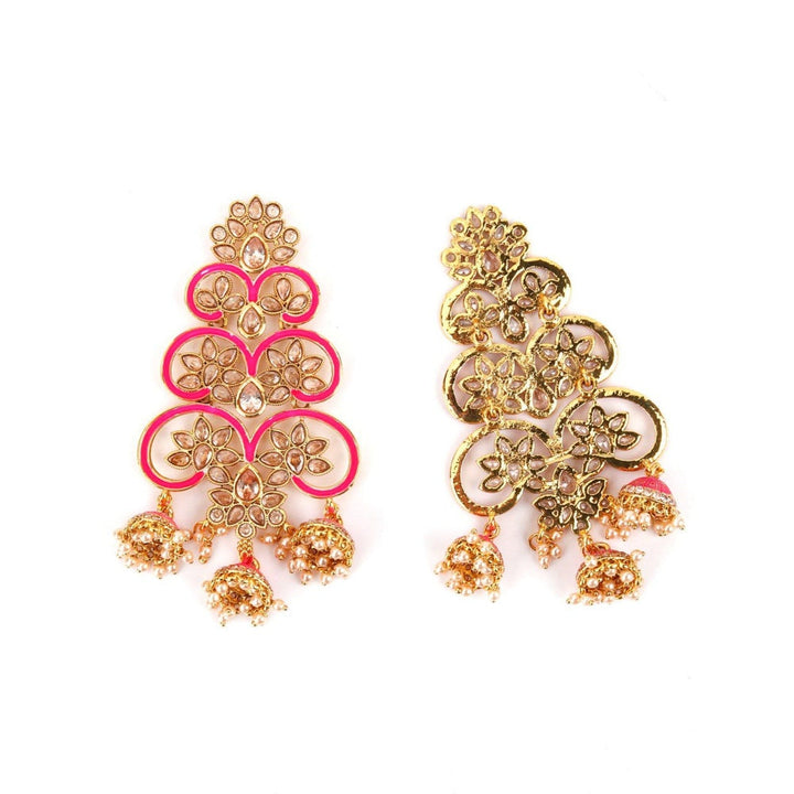 Odette Women Divine Pink Dangle-Jhumka Earrings!