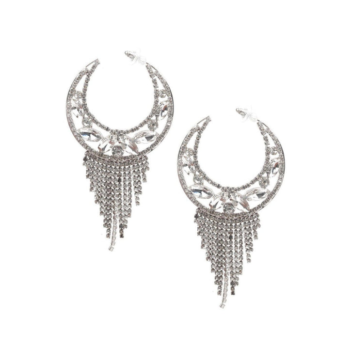 Odette Women Stylish Chandbali Earrings With Tassels