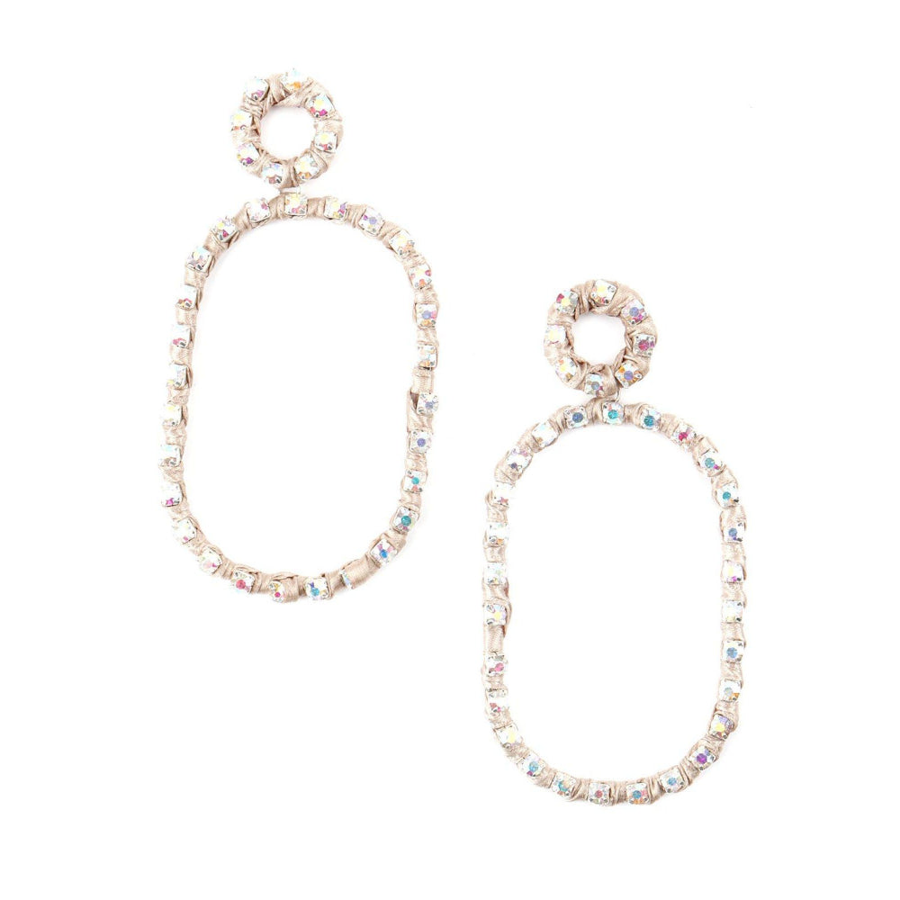 Odette Women Oval Shape Reflective Multi Dangle Earrings