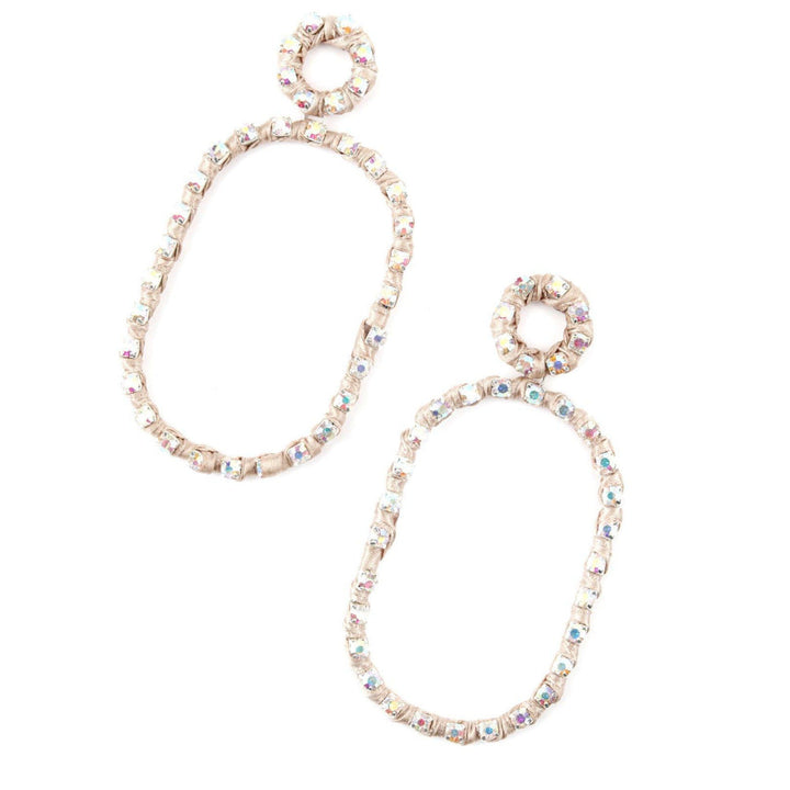 Odette Women Oval Shape Reflective Multi Dangle Earrings