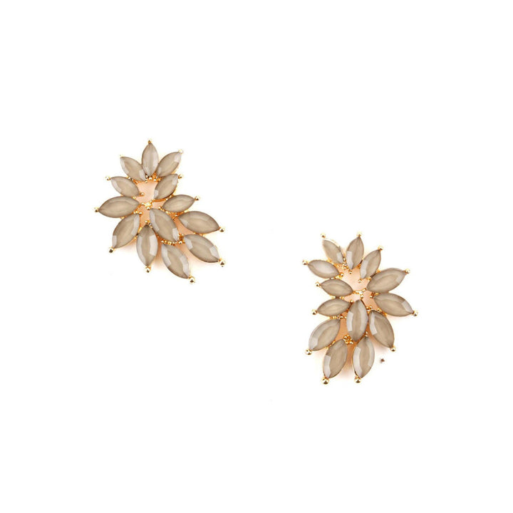 Odette Women Grey Pretty Floral Drop Earrings