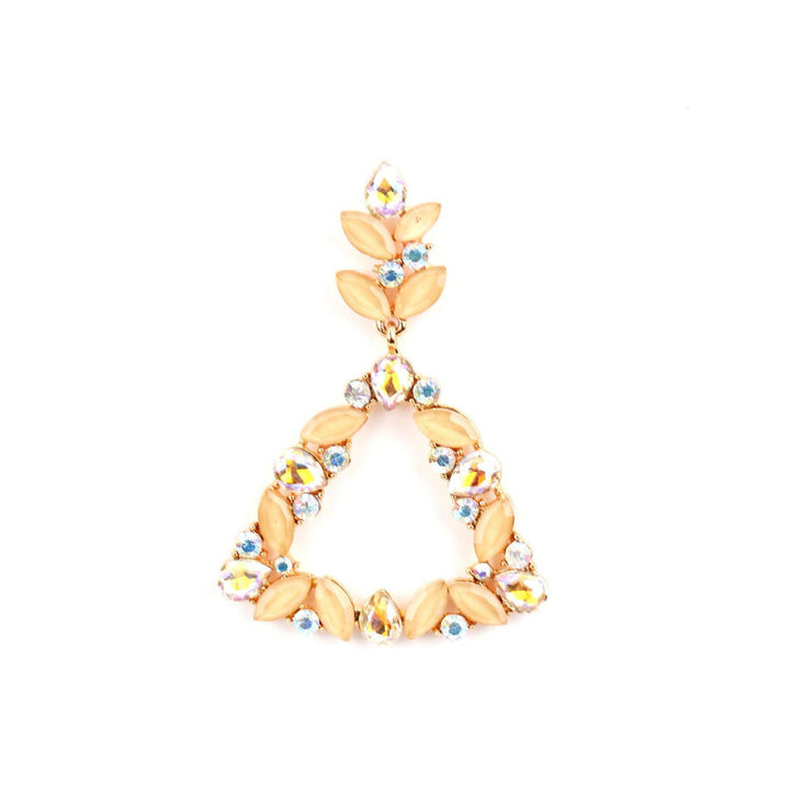 Odette Women Oval Shape Glittery Yellow Dangle Earrings