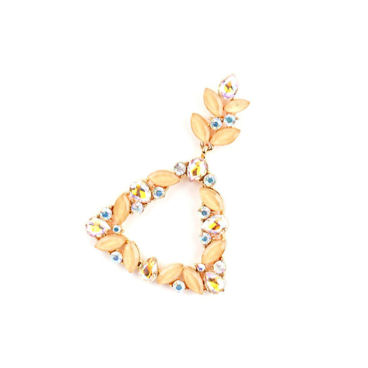 Odette Women Oval Shape Glittery Yellow Dangle Earrings