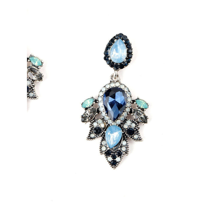 Odette Women Blue Rhine Stone Enticing Dangle Earrings