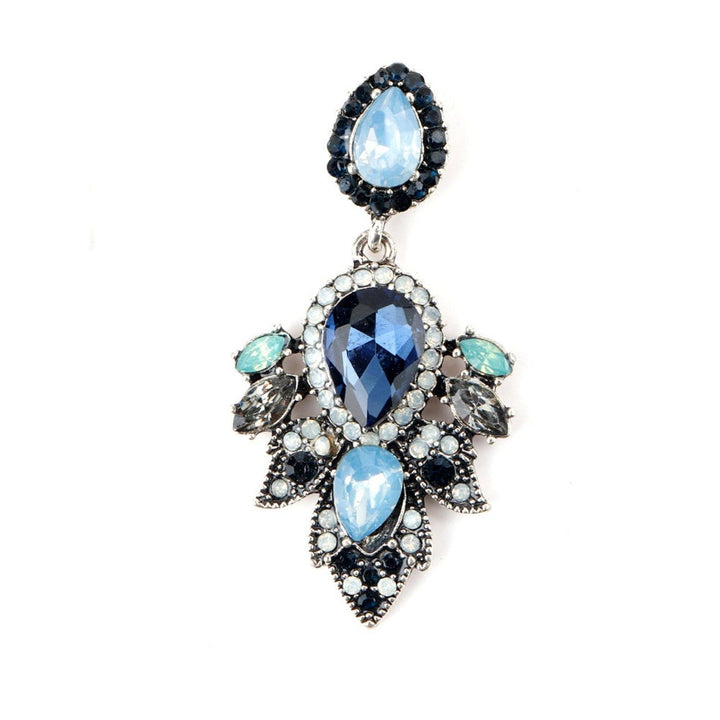 Odette Women Blue Rhine Stone Enticing Dangle Earrings